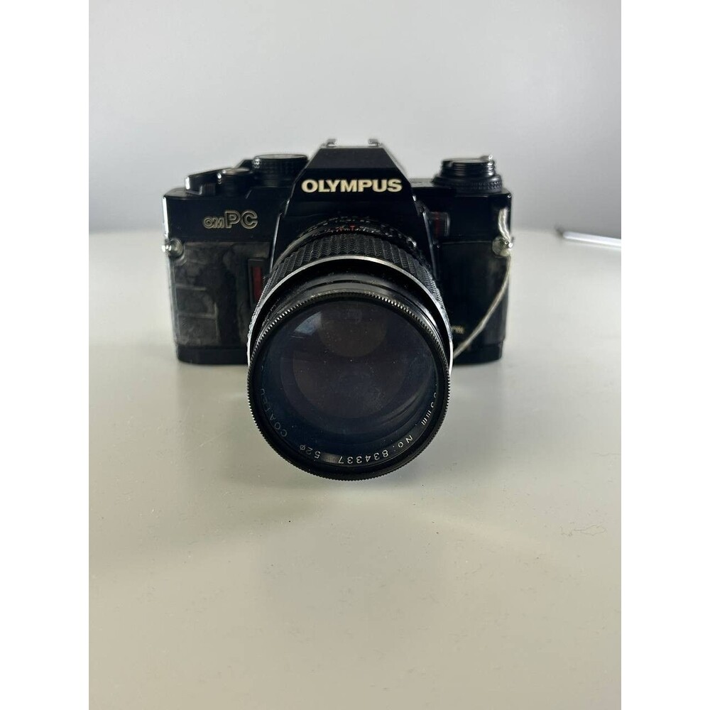 AS IS UNTESTED Olympus OM-PC 35mm SLR Camera with Nikkor 135mm f/2.8 AI Lens